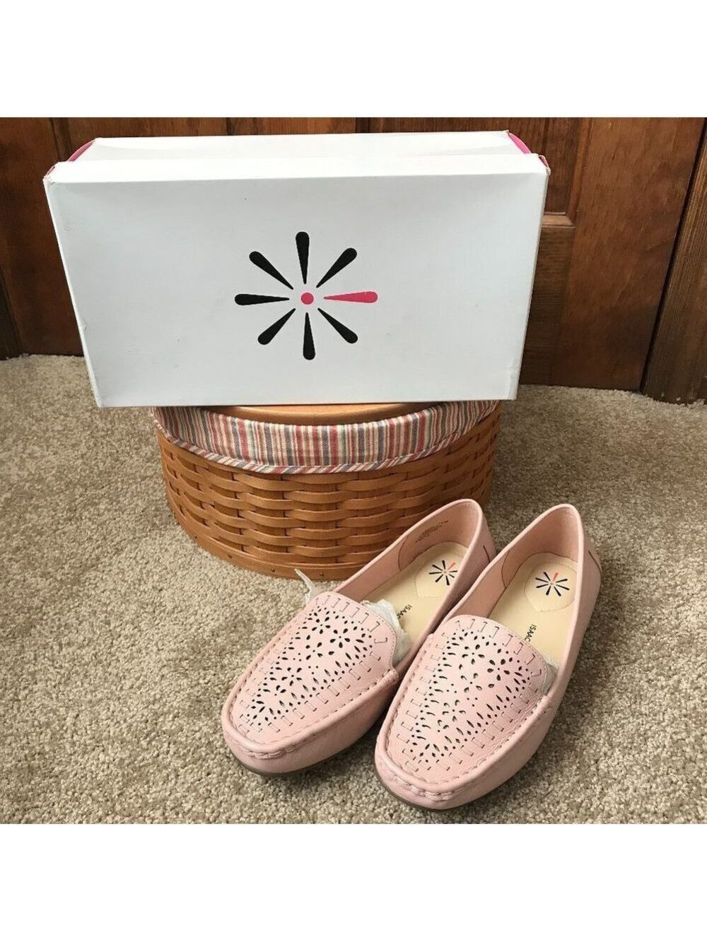 Isaac Mizrahi Pink Perforated Loafers